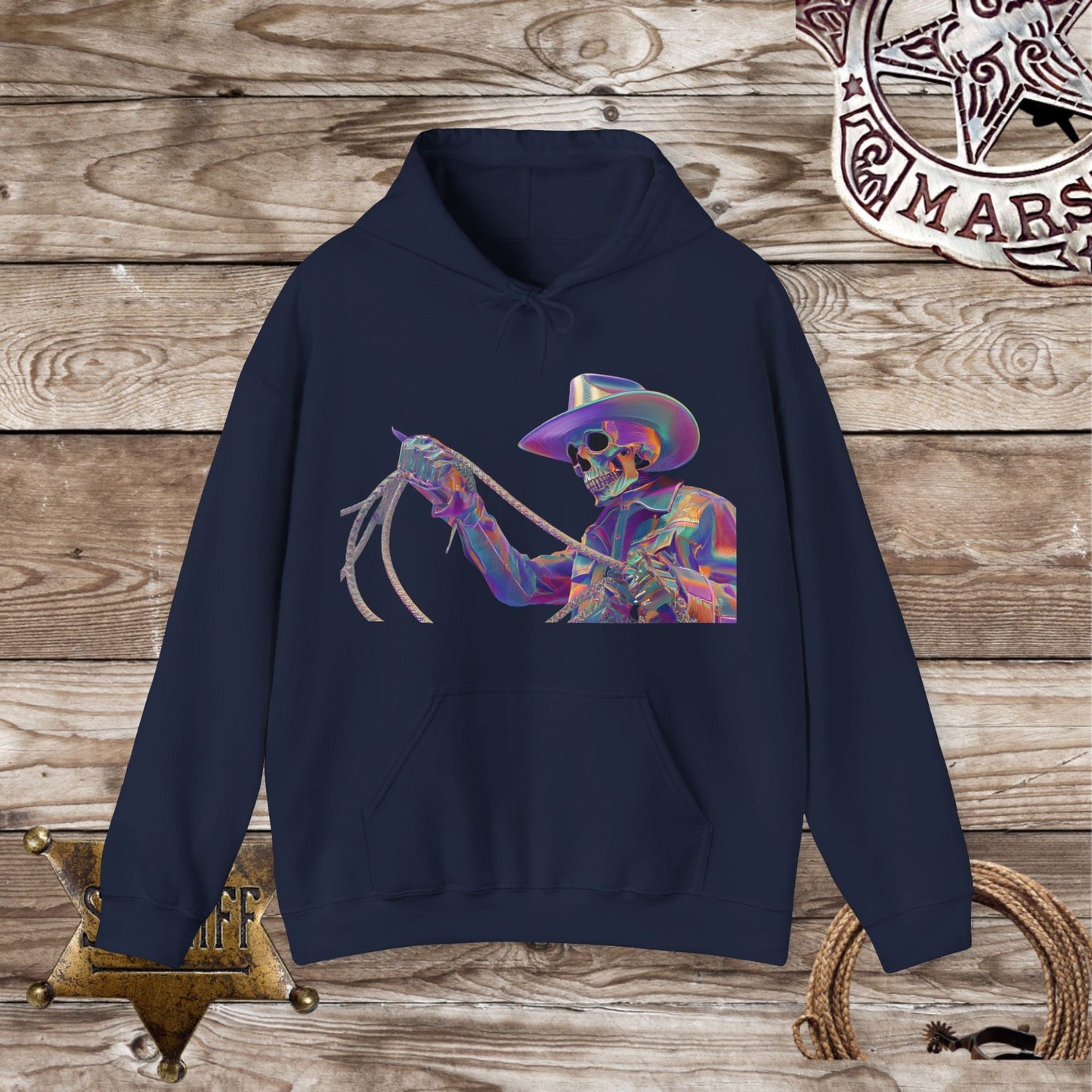 Colorful Skeleton Cowboy Hoodie