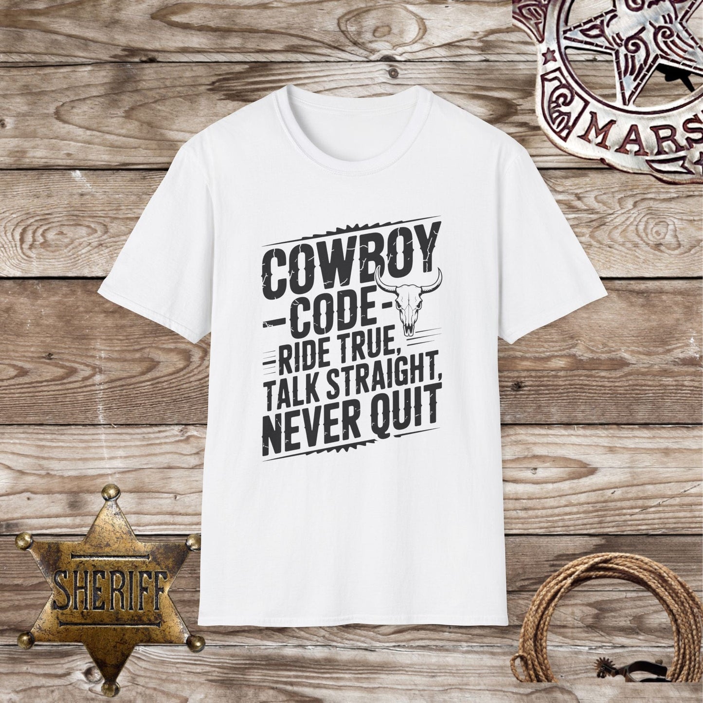 Softstyle Unisex T-Shirt β Ride True, Talk Straight, Never Quit