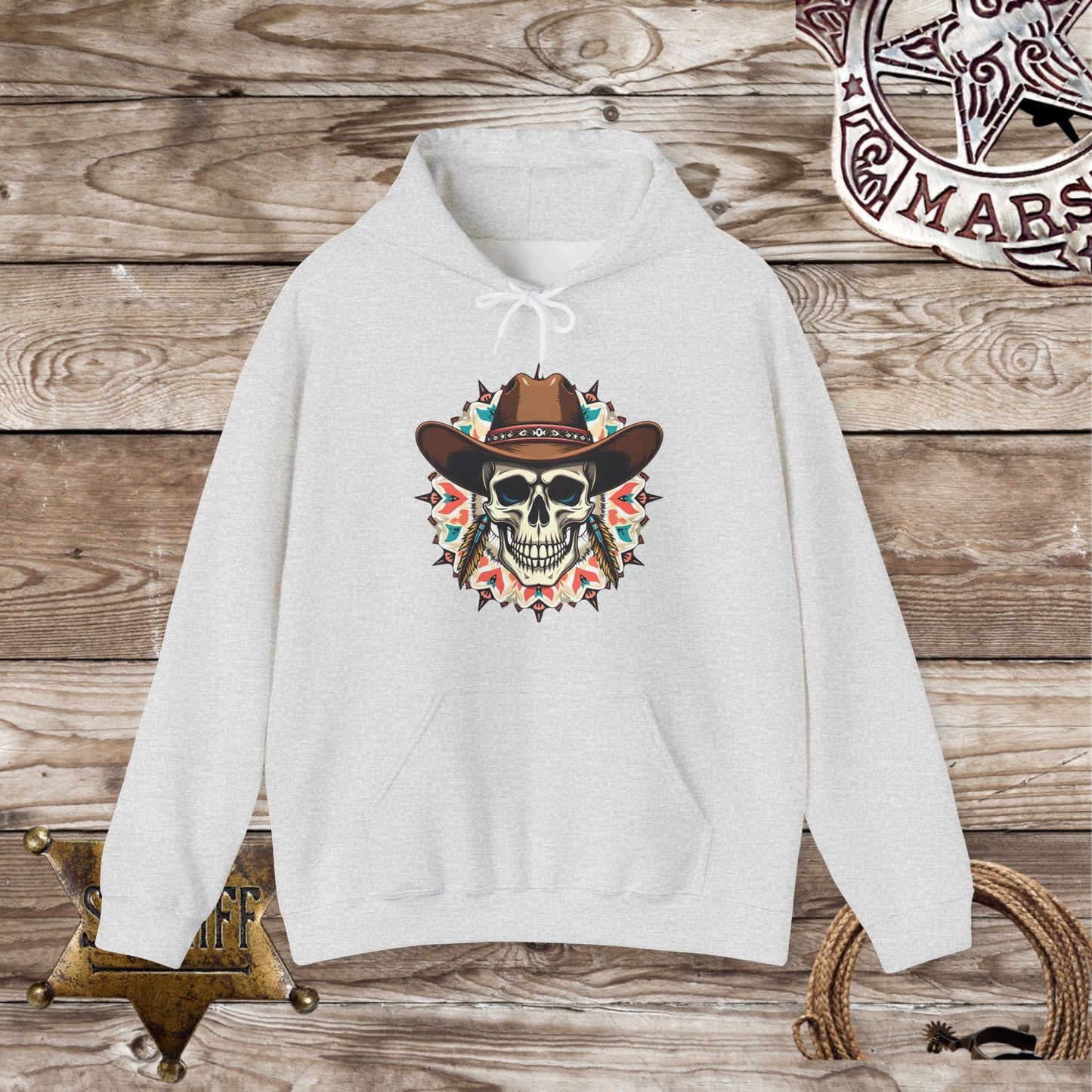 Cowboy Skelton Head - Hooded Sweatshirt