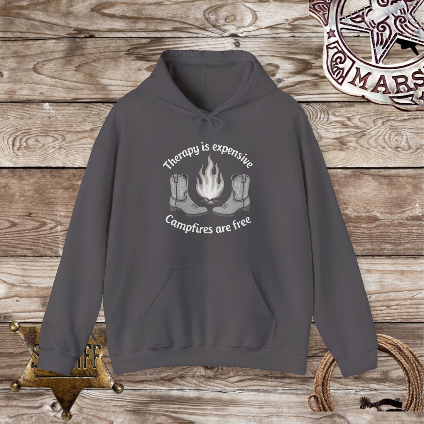 Campfire Therapy Hoodie, Cozy Unisex Sweatshirt,