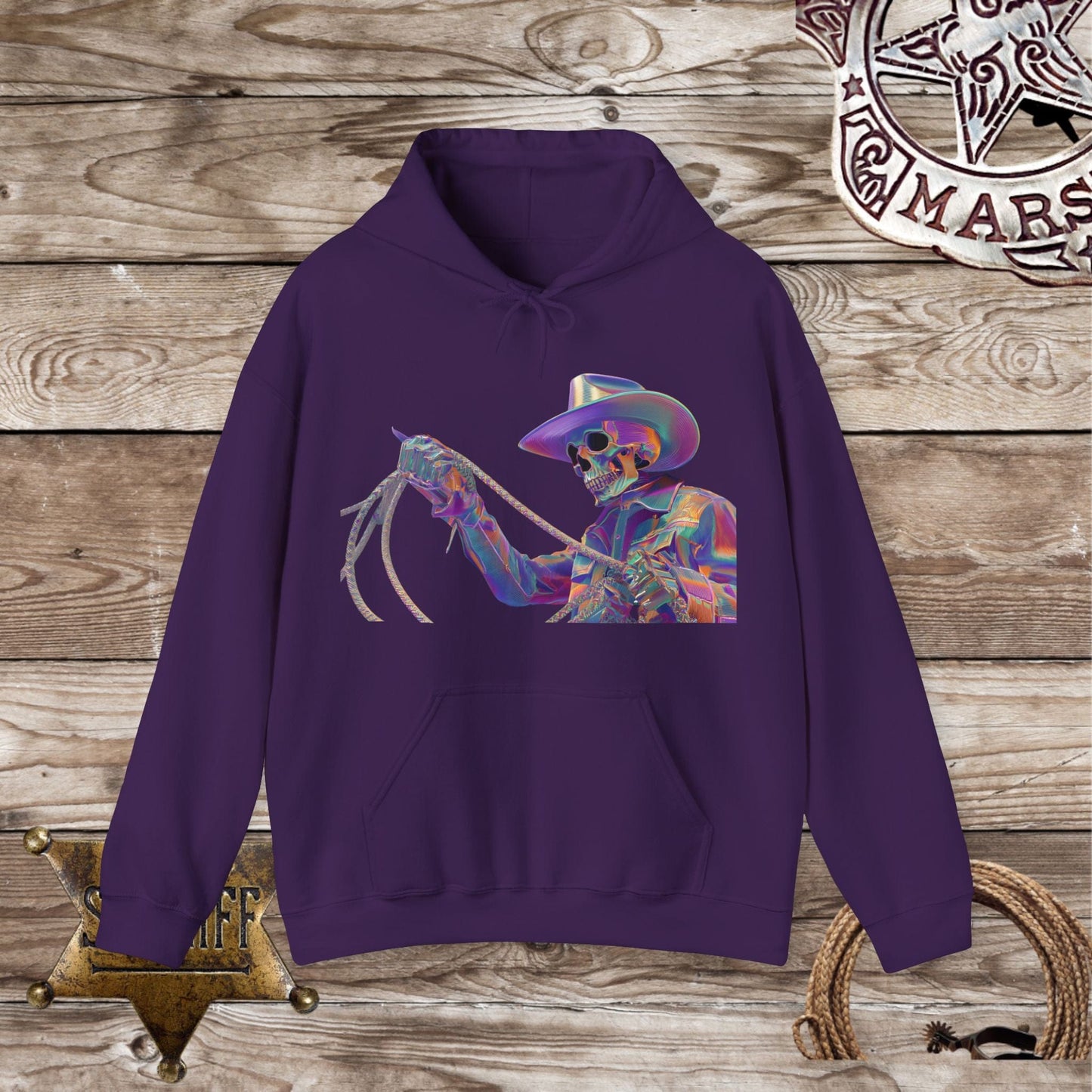 Colorful Skeleton Cowboy Hoodie