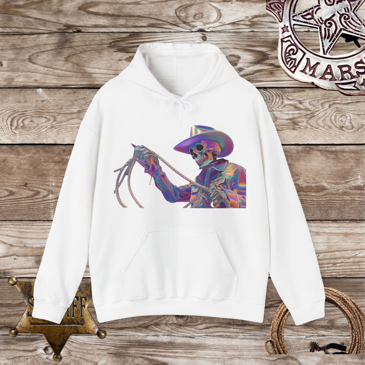 Colorful Skeleton Cowboy Hoodie