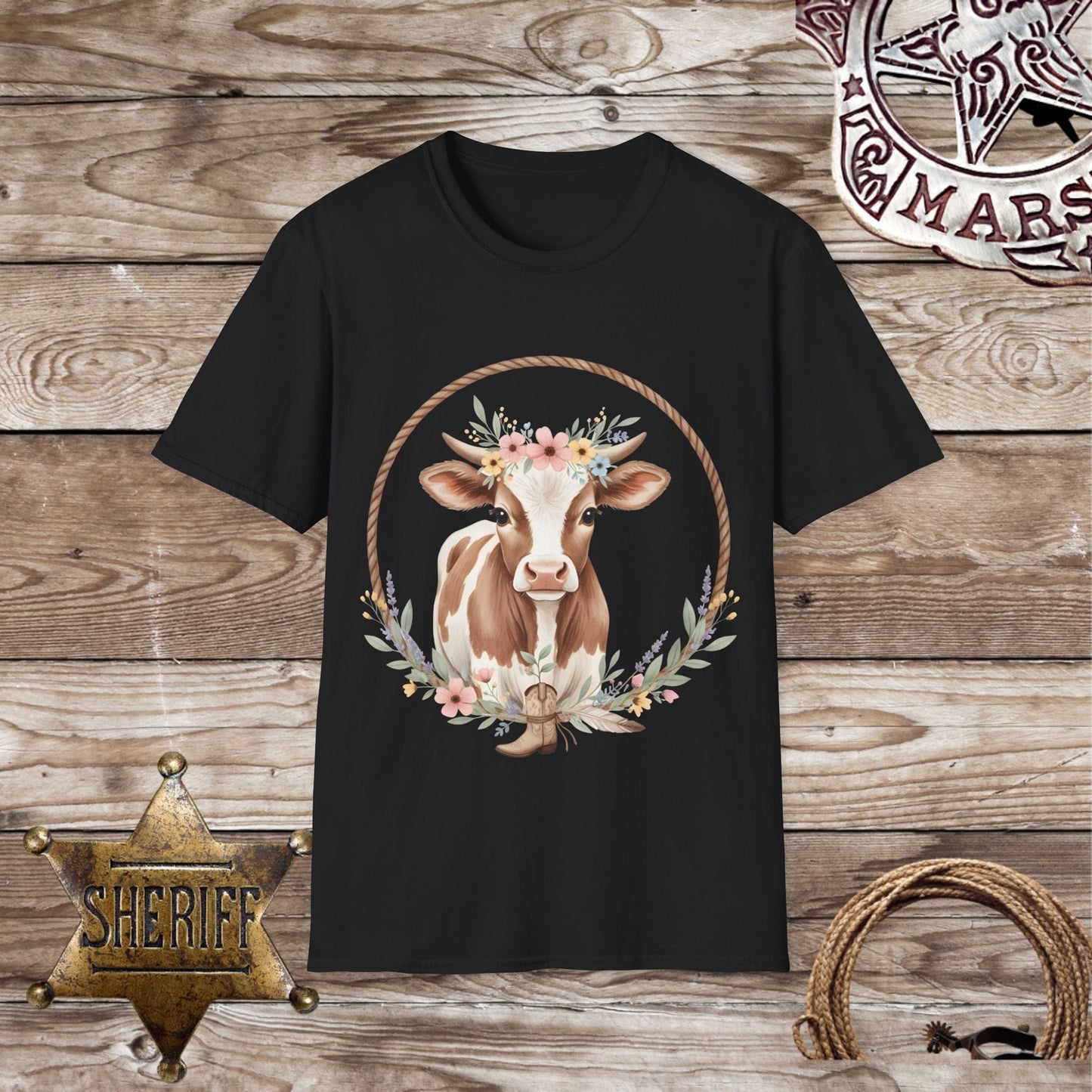 Floral Cow T-Shirt