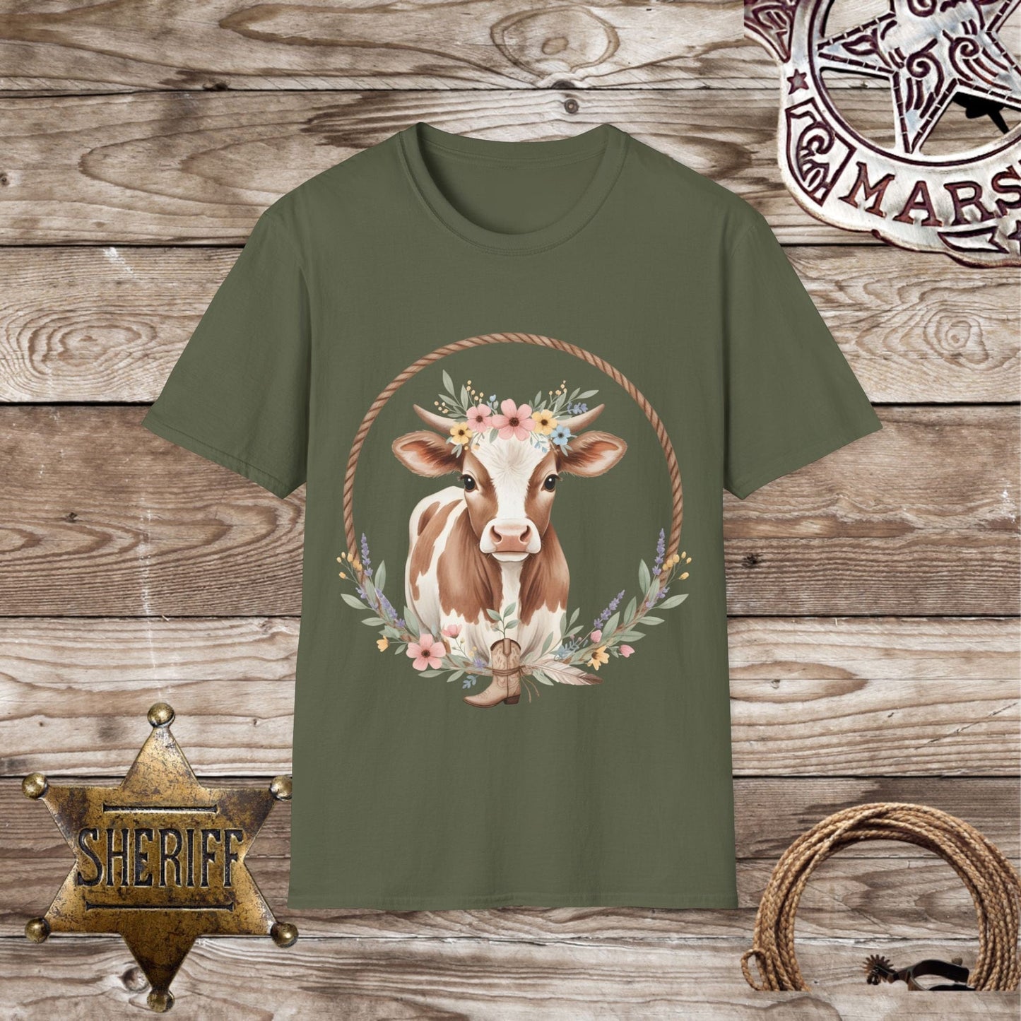 Floral Cow T-Shirt