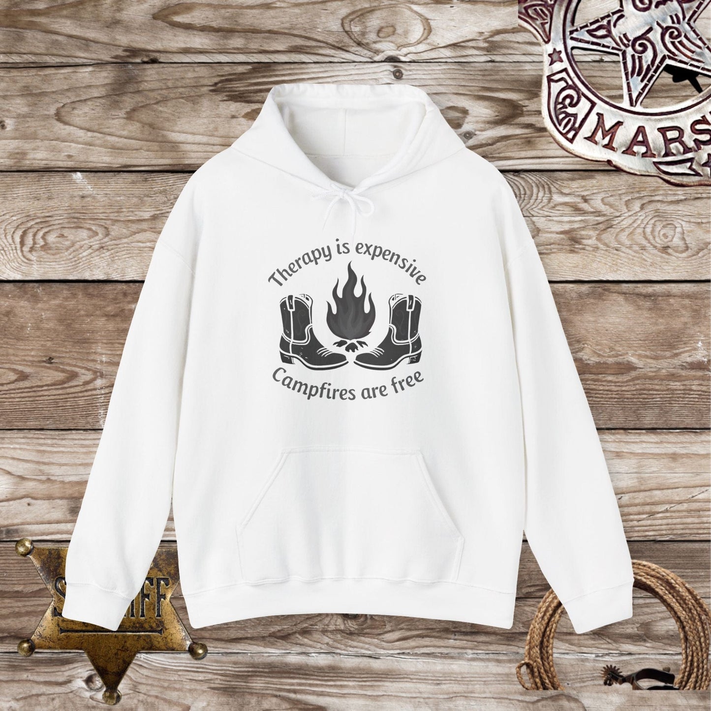 Campfire Therapy Hoodie, Cozy Unisex Sweatshirt,