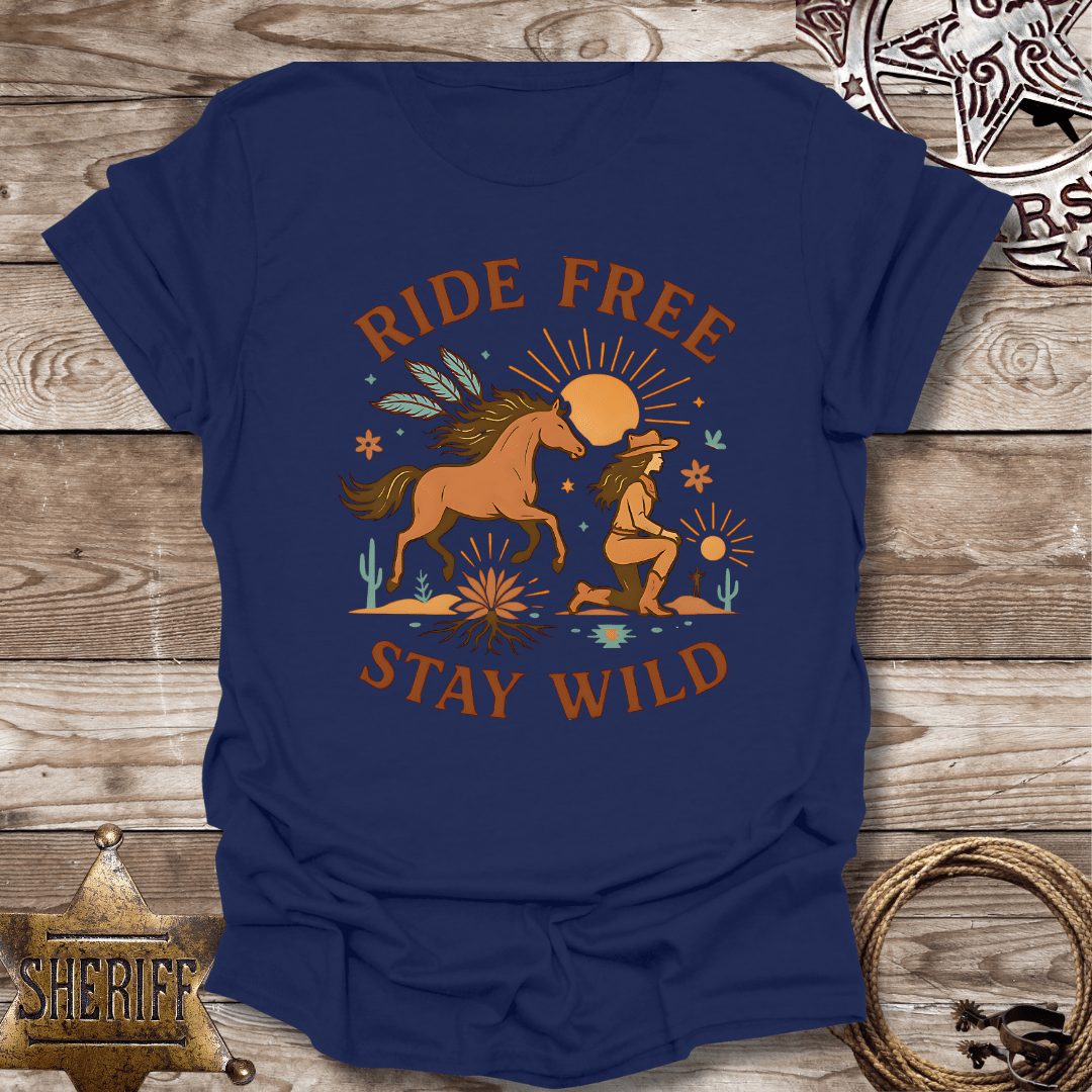 Softstyle UnisexT-Shirt - Ride Free Stay Wild Boho style