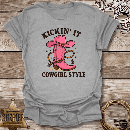 Kickin' It Cowgirl Style - T-Shirt