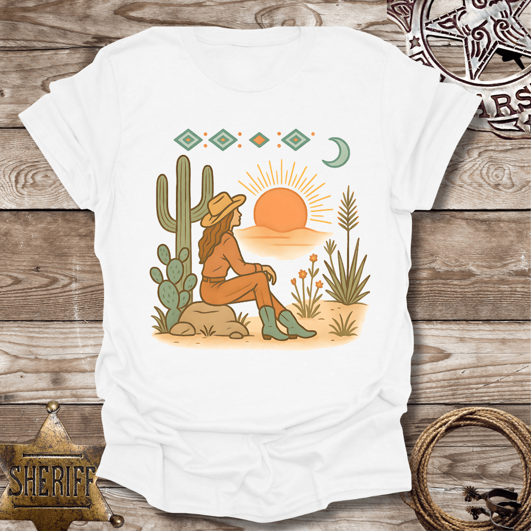 Unisex Softstyle T-Shirt - Boho Sunset Graphic for Nature Lovers