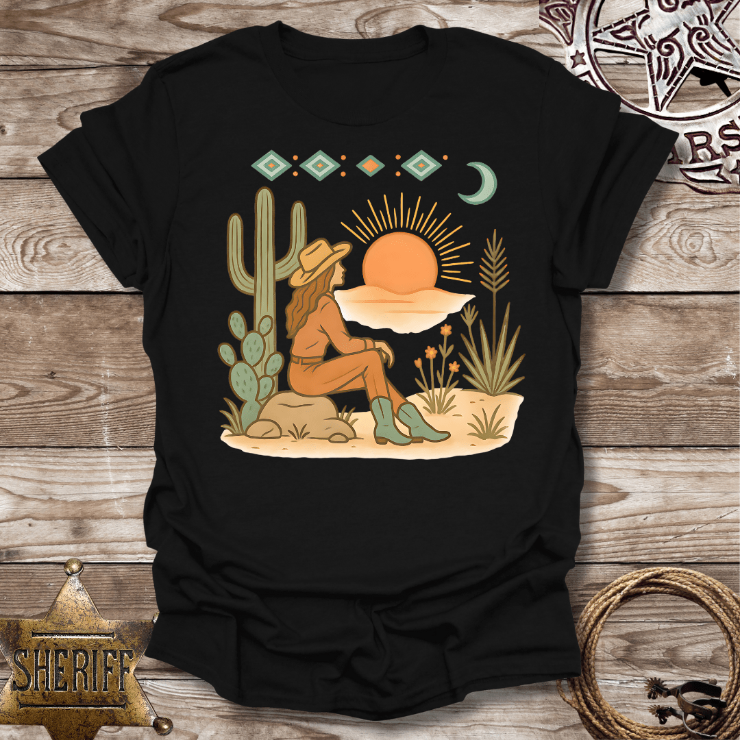 Unisex Softstyle T-Shirt - Boho Sunset Graphic for Nature Lovers