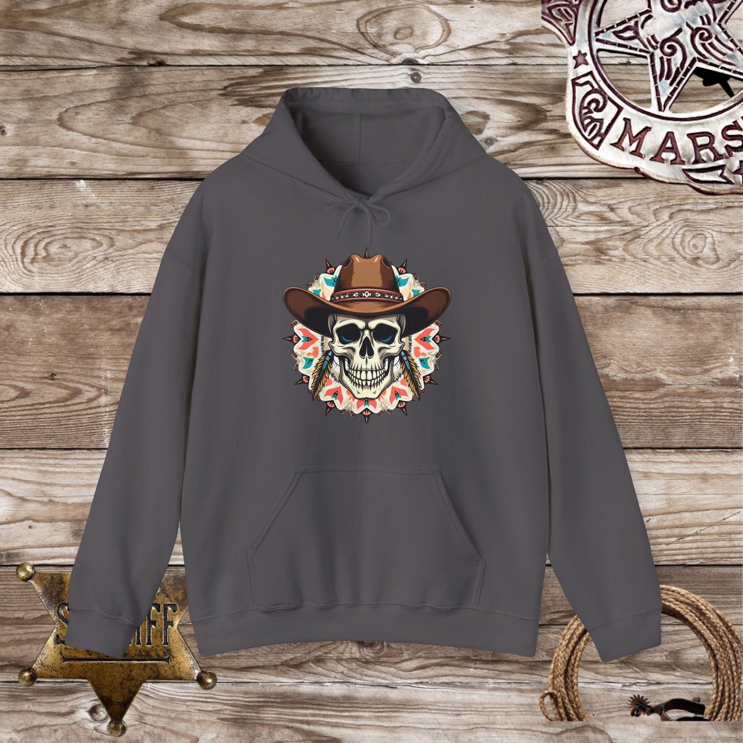 Cowboy Skelton Head - Hooded Sweatshirt