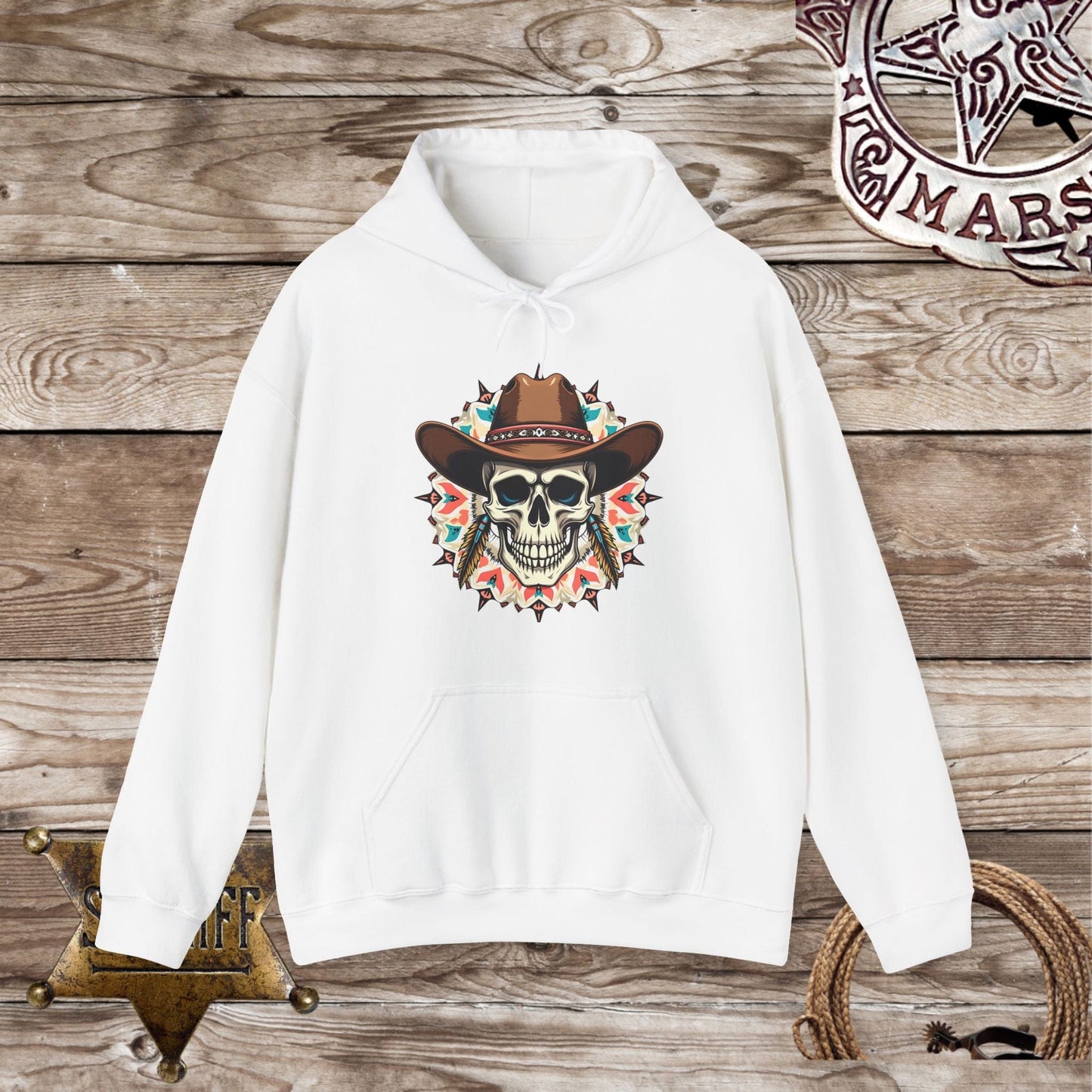 Cowboy Skelton Head - Hooded Sweatshirt