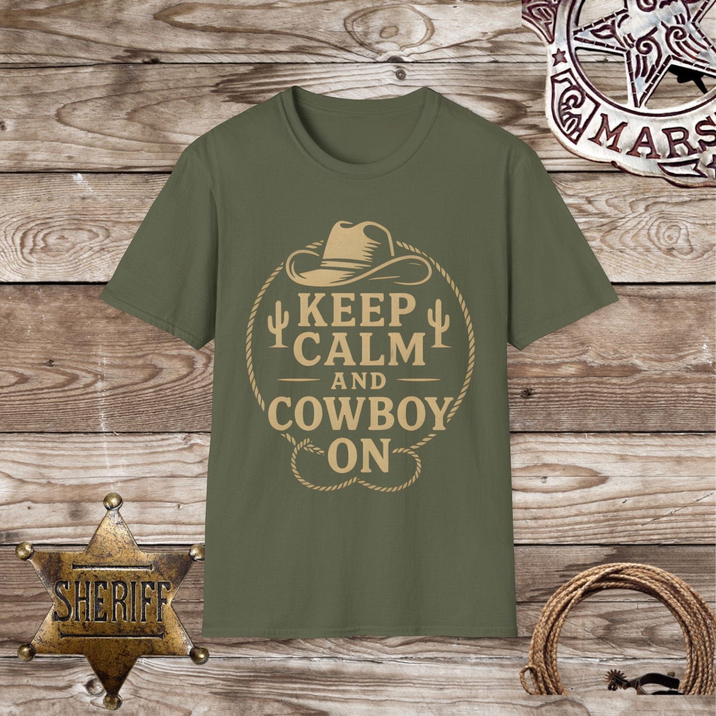 Keep Calm and Cowboy On T-Shirt |