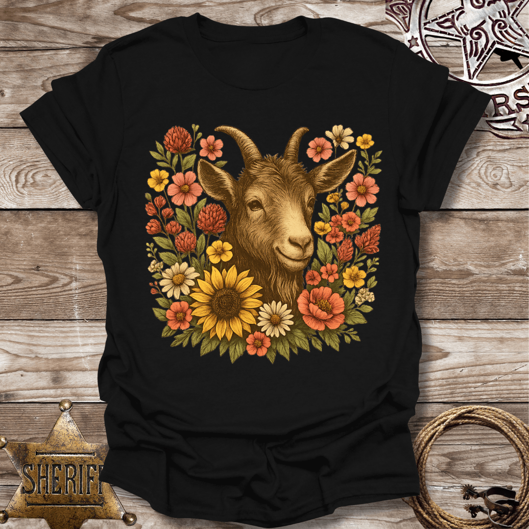 Floral Goat Art T-Shirt
