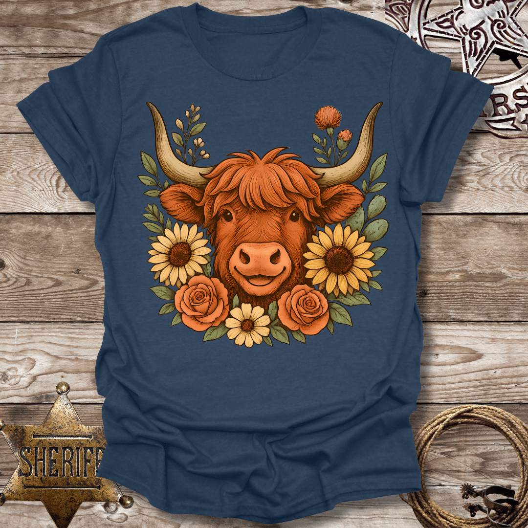 Highland Cow Floral T-Shirt