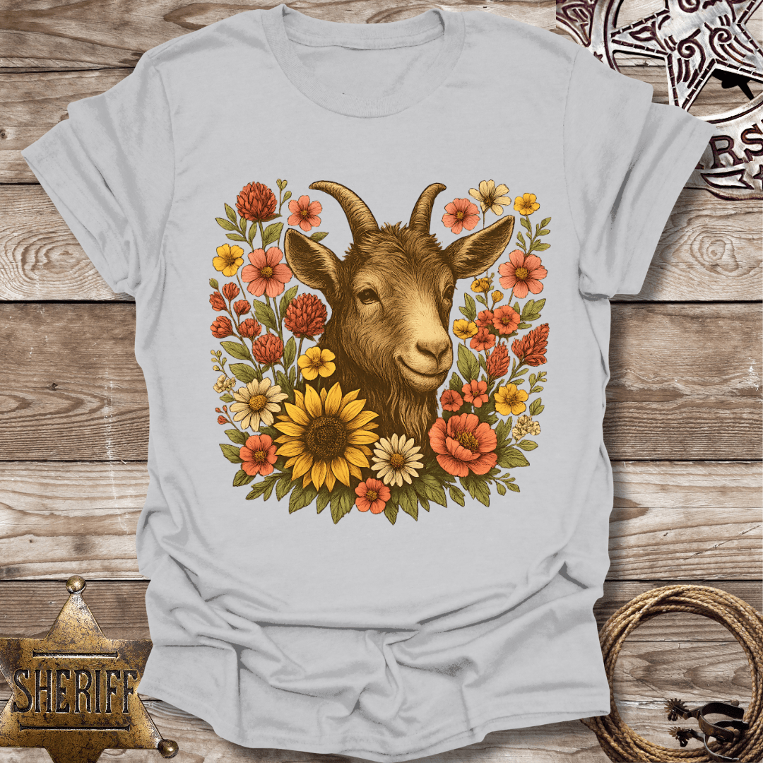 Floral Goat Art T-Shirt