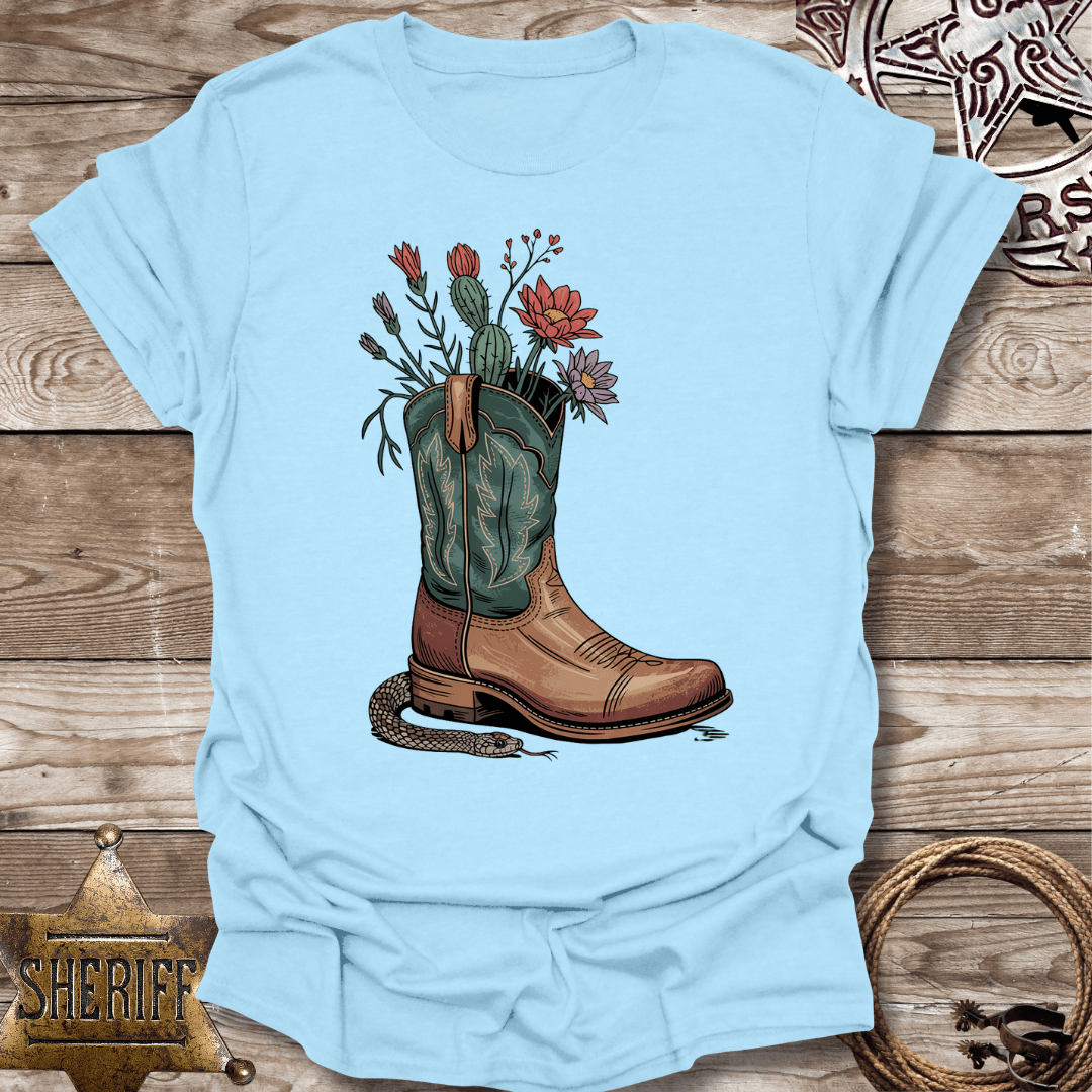 Floral Cowboy Boot with a Surprise-T-Shirt