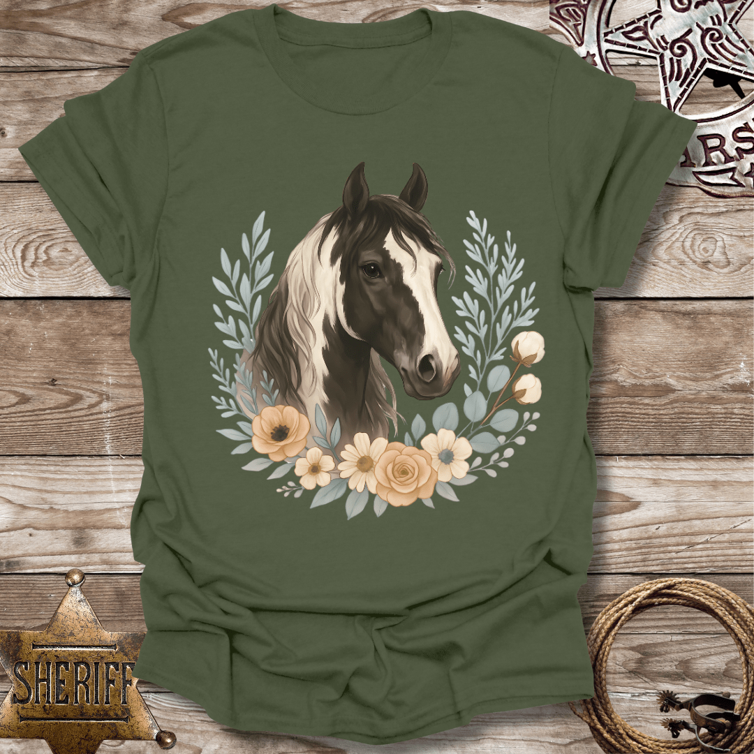 Equine Floral T-Shirt - Horse Lover