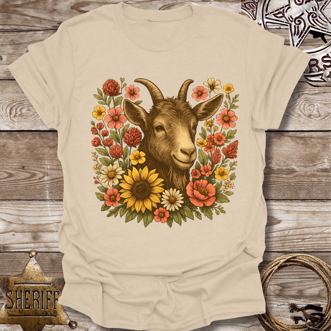 Floral Goat Art T-Shirt