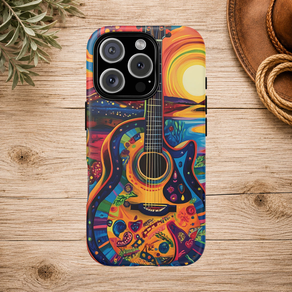 Psychedelic Sunset Guitar Phone Case