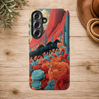 Desert Wild Horses Floral Phone Case
