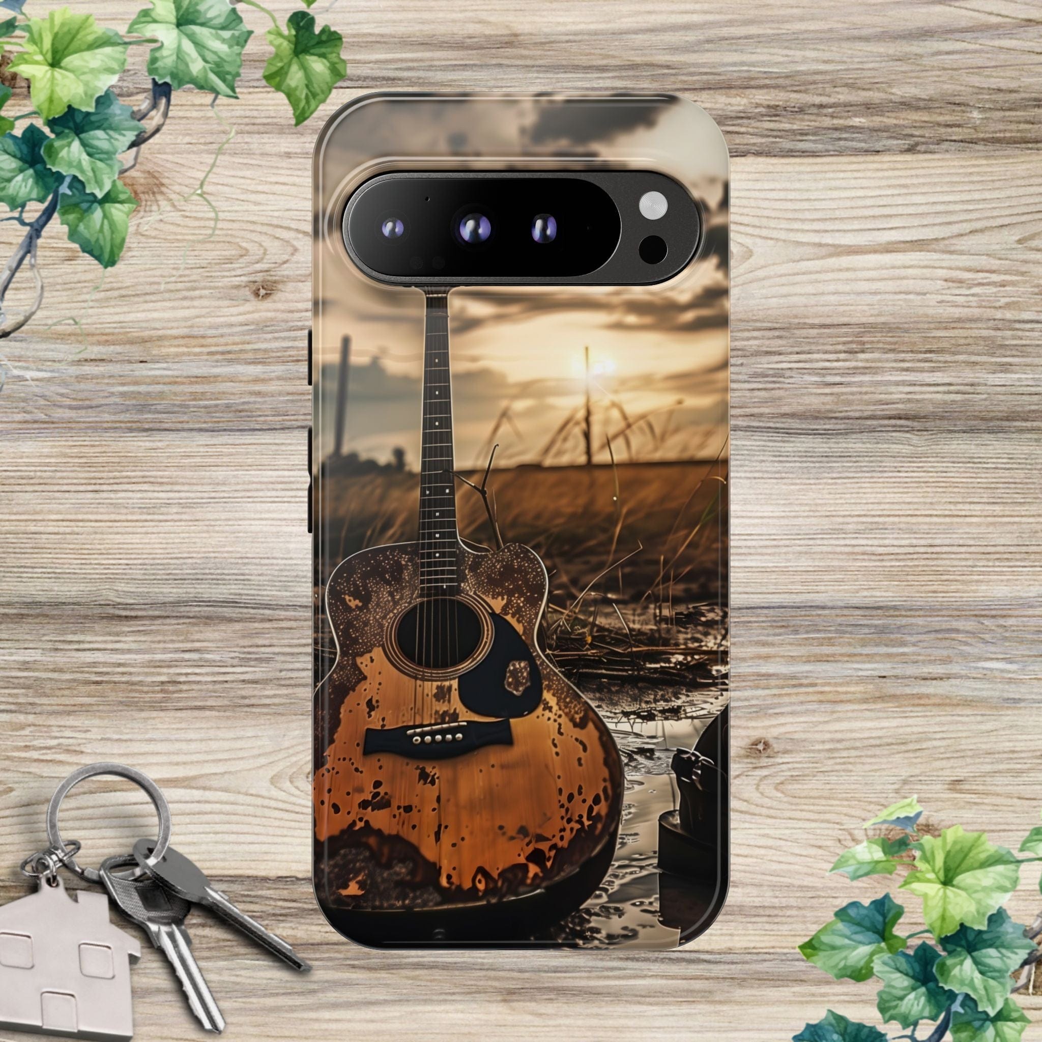 Guitar in a Wet Field -Phone Case
