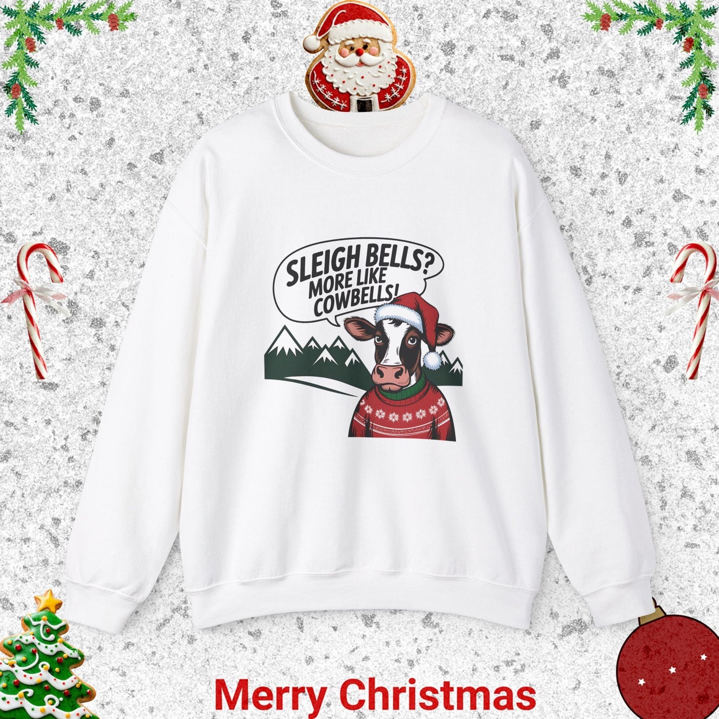 Unisex Heavy Blend™ Crewneck Sweatshirt -Sleigh Bells Cow Bells