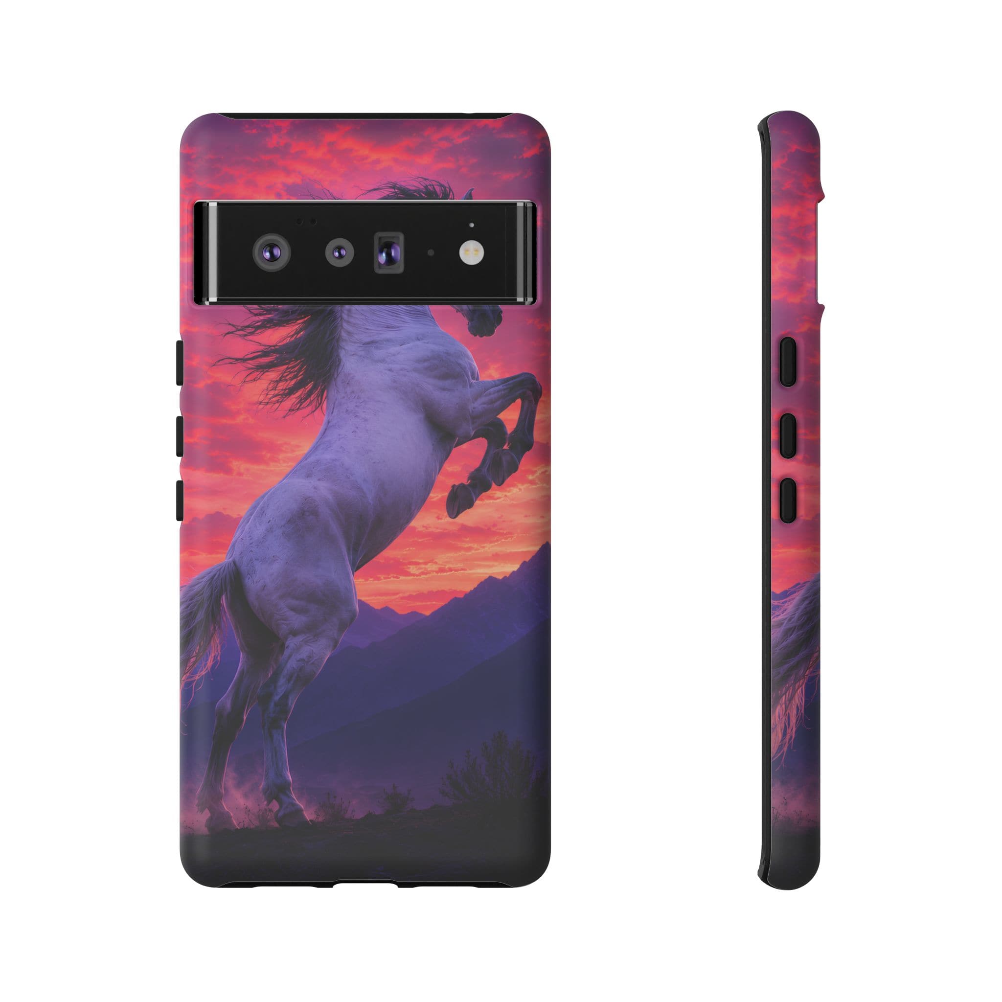 Rearing White Horse Sunset Phone Case