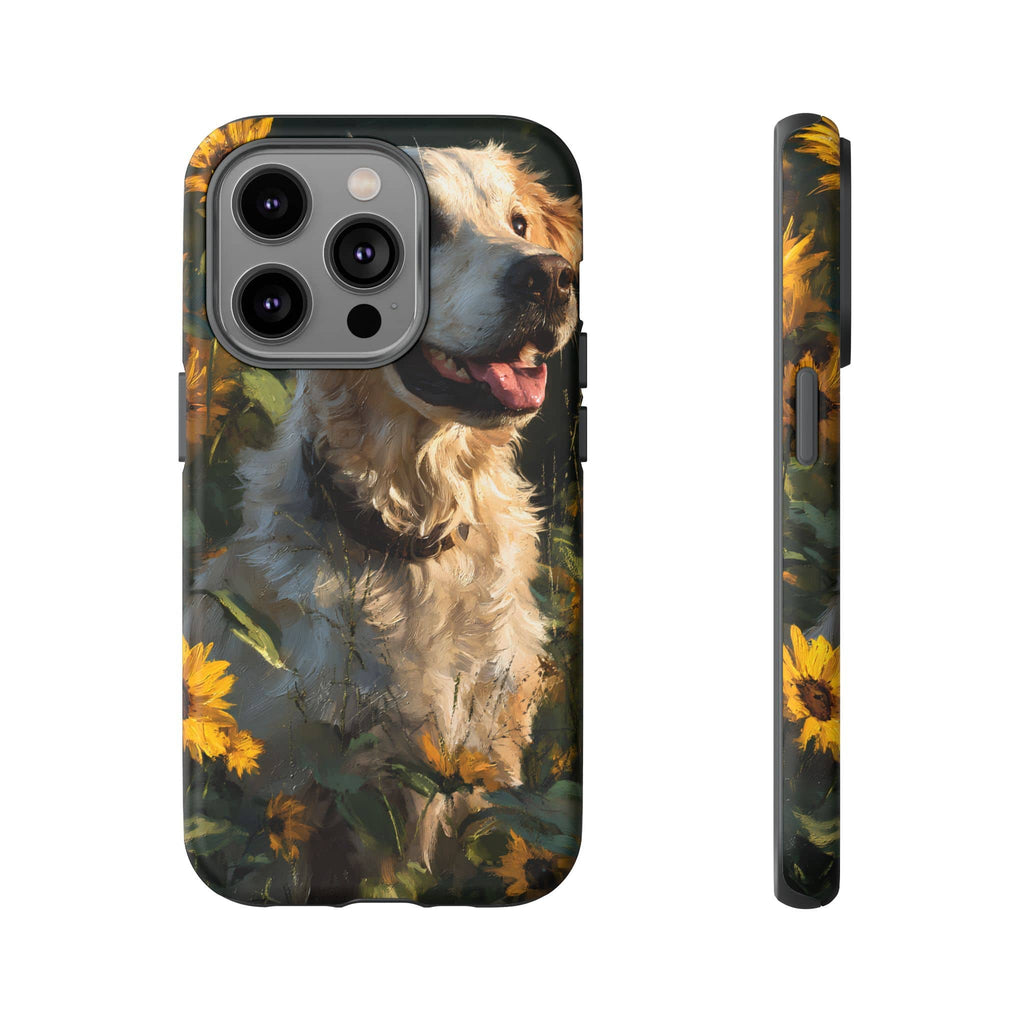 Golden Retriever Sunflower Phone Case