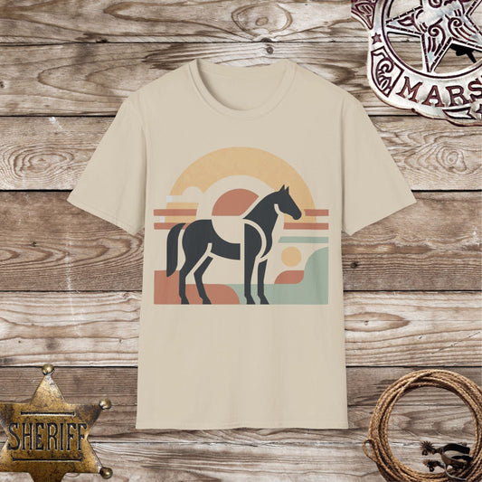 Retro Sunset Horse T-Shirt