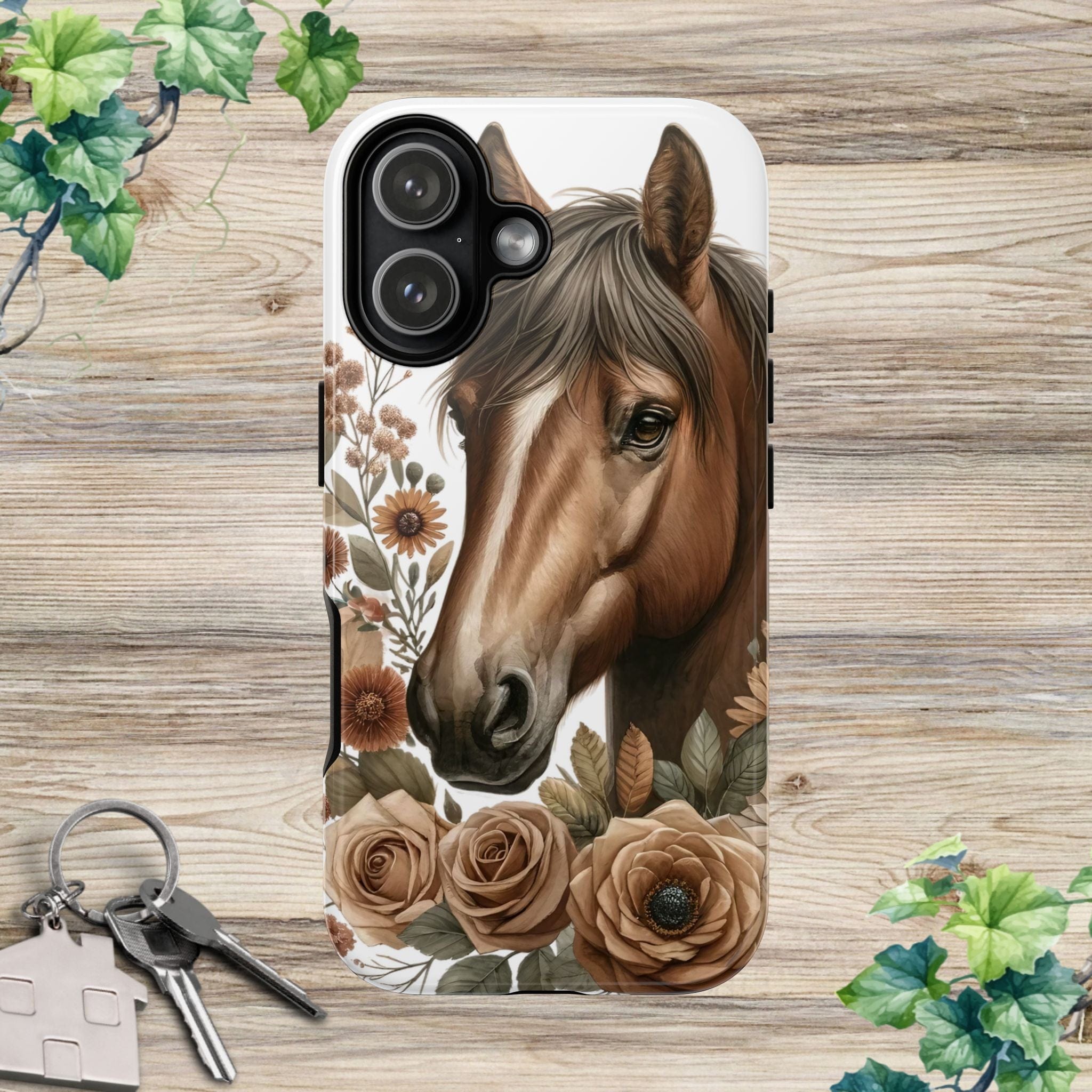 Painted Horse & Roses – Phone Case