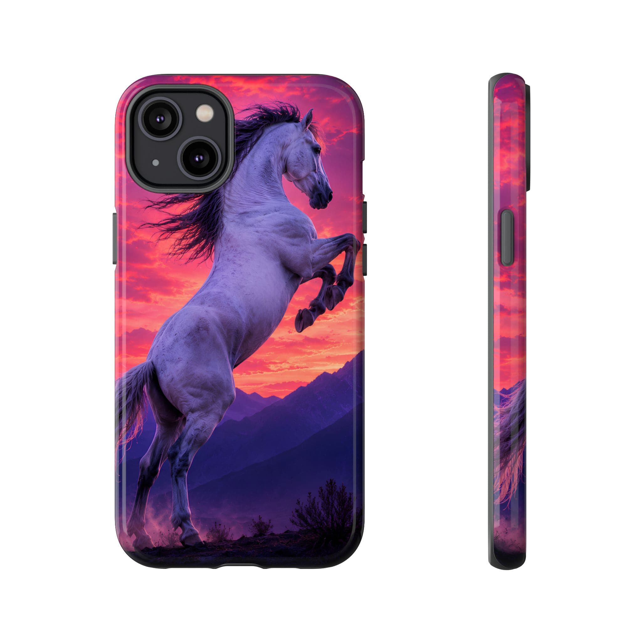 Rearing White Horse Sunset Phone Case