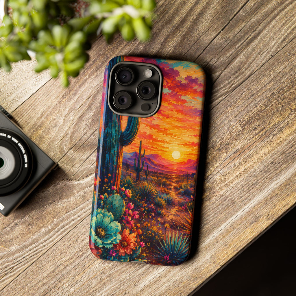 Desert Sunset Bloom Western Phone Case