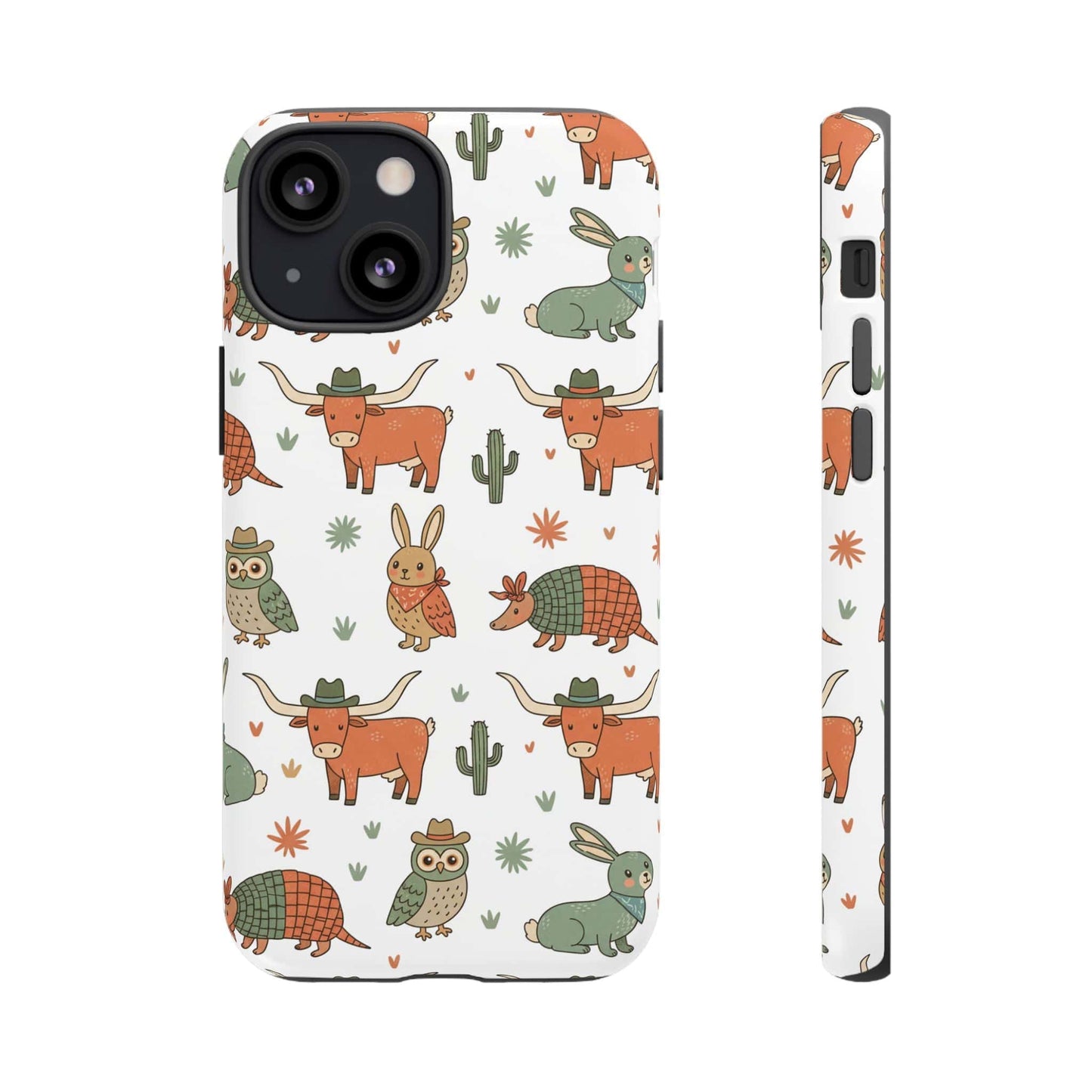 Cute Armadillo, Longhorn, Owl & Bunny Pattern-Phone Case