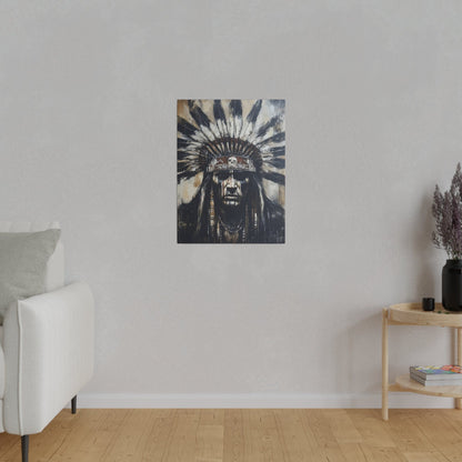 Matte Canvas, Stretched, 0.75" -Indian Chief