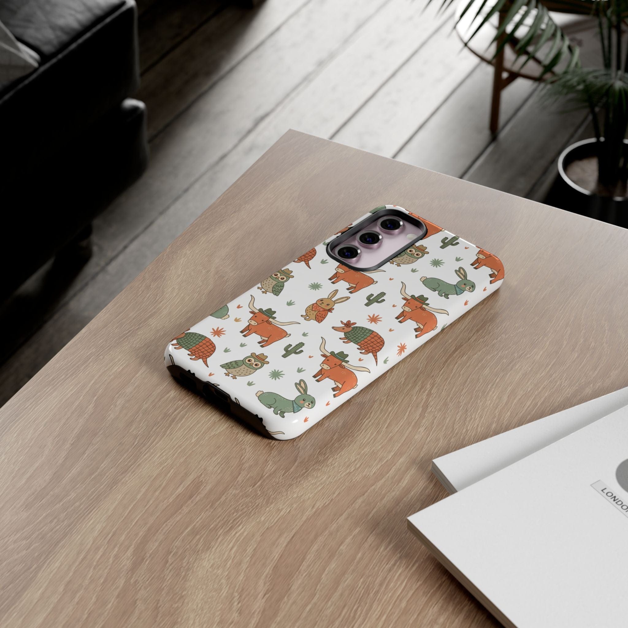 Armadillo, Longhorn, Owl & Bunny Pattern-Phone Case