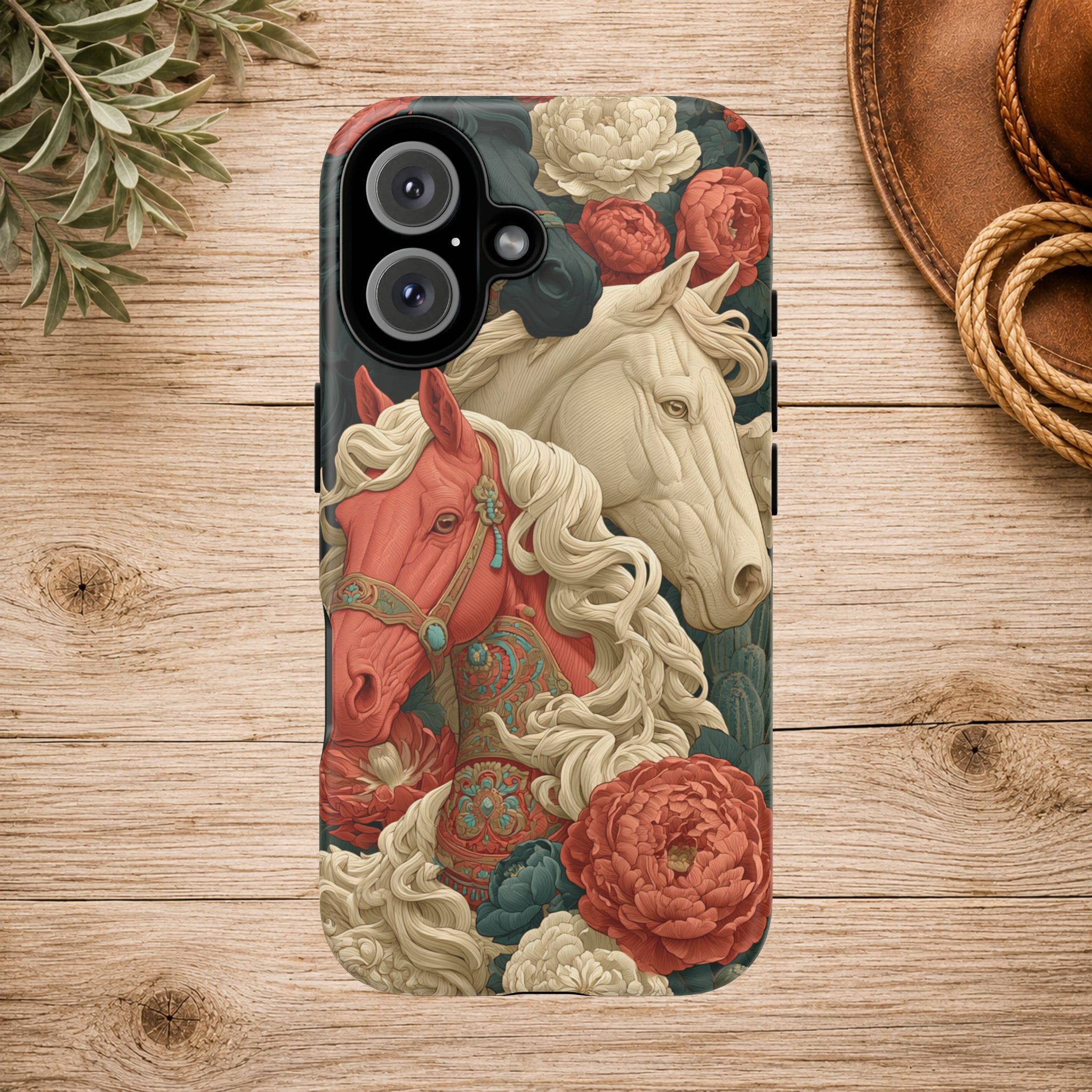 Floral Western Horses Phone Case