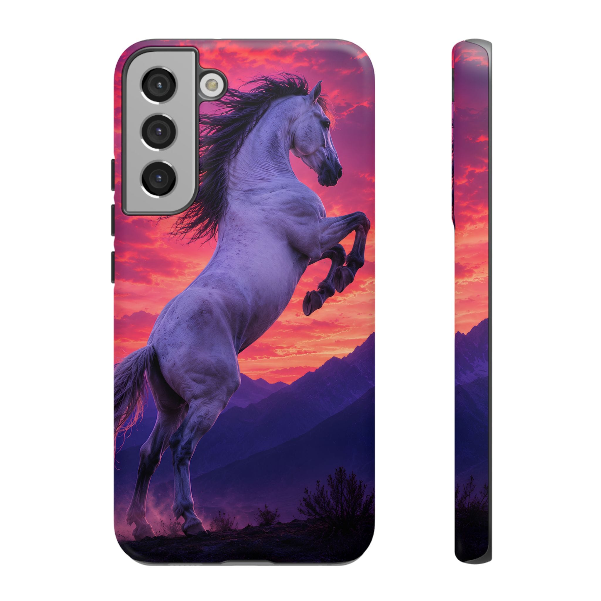 Rearing White Horse Sunset Phone Case