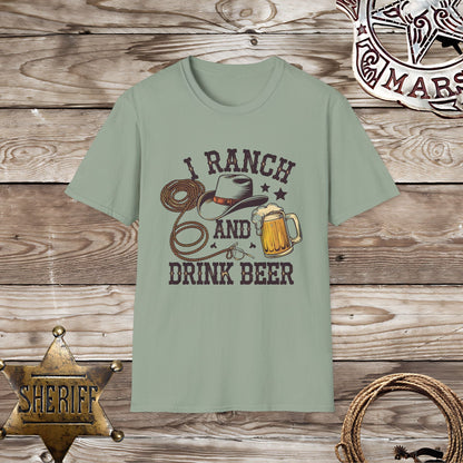 Softstyle Unisex T-Shirt-Ranch and Drink Beer