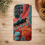 Desert Wild Horses Floral Phone Case