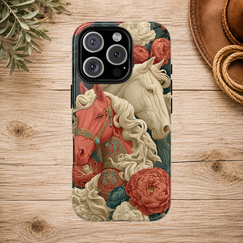 Floral Western Horses Phone Case