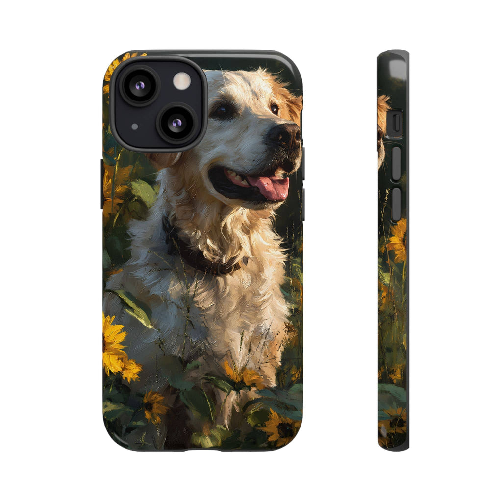 Golden Retriever Sunflower Phone Case