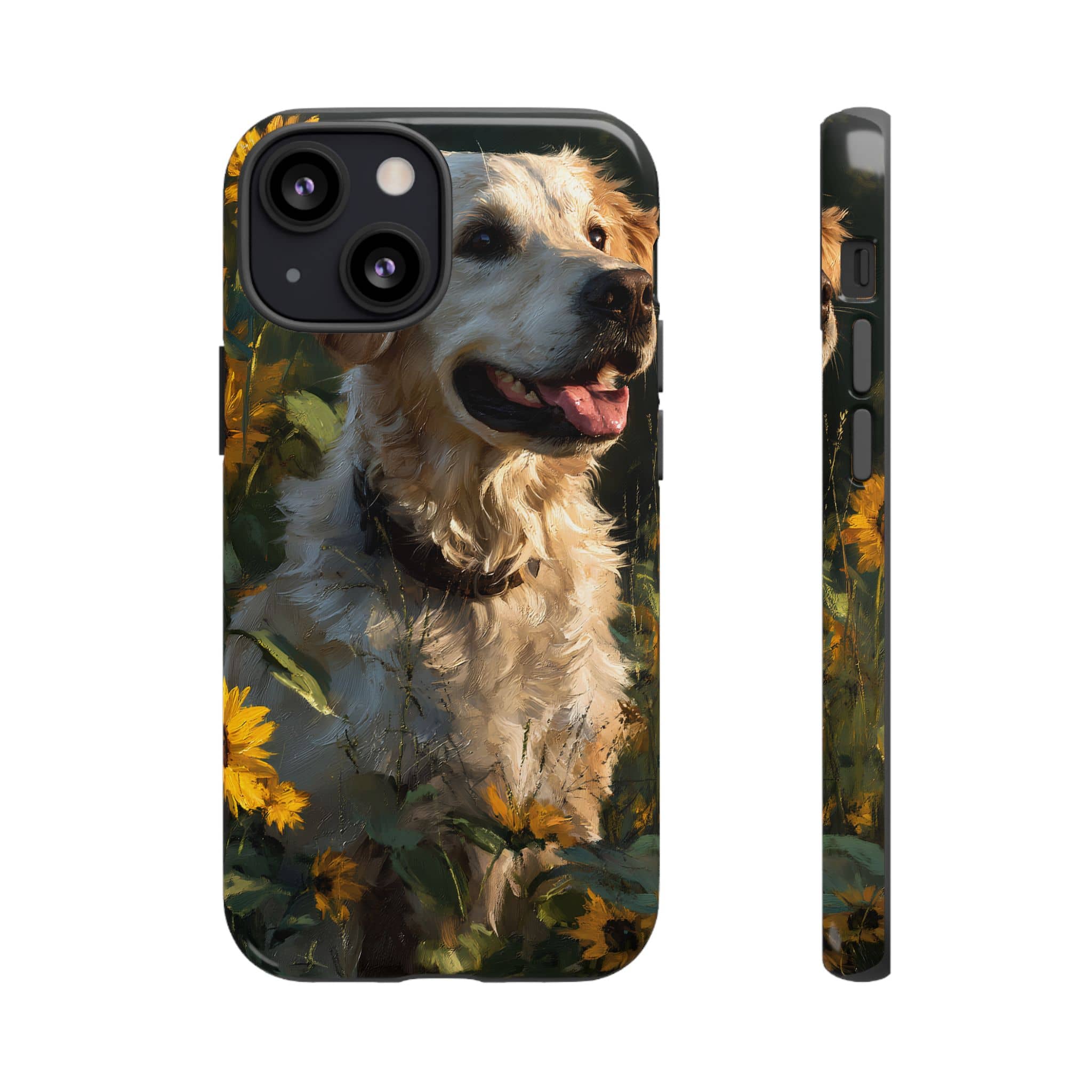 Golden Retriever Sunflower Phone Case