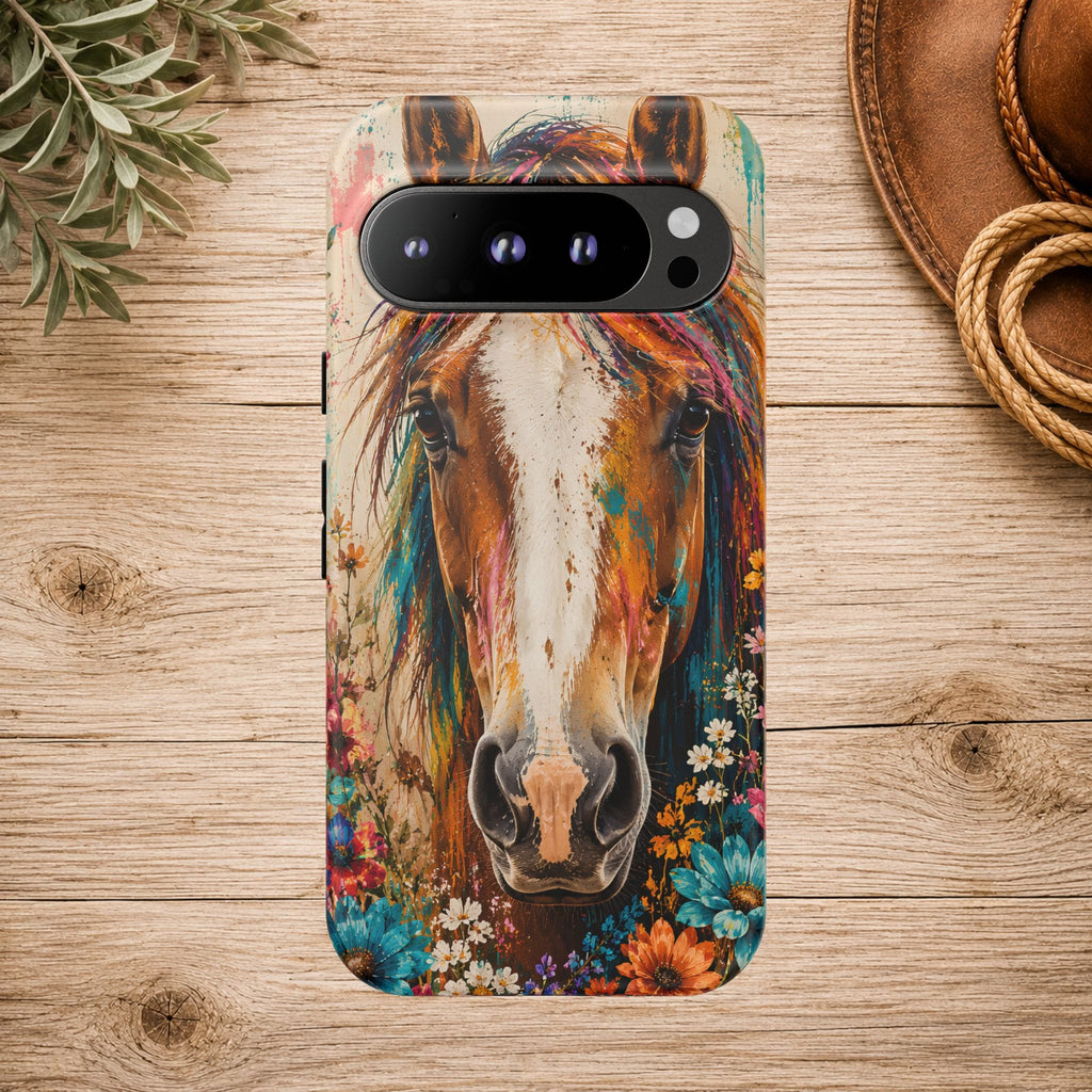 Boho Wildflower Horse Phone Case
