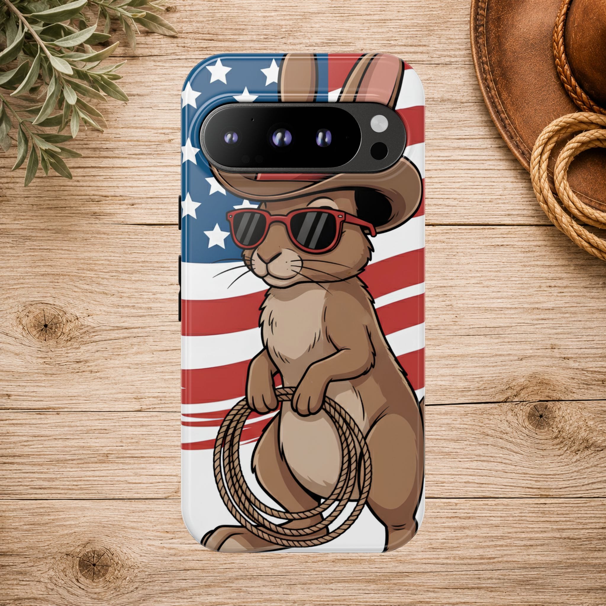 Patriotic Cowboy Bunny Phone Case