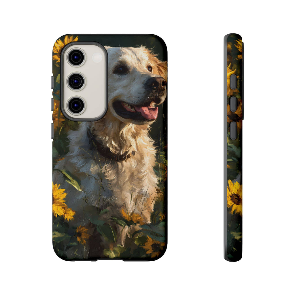 Golden Retriever Sunflower Phone Case