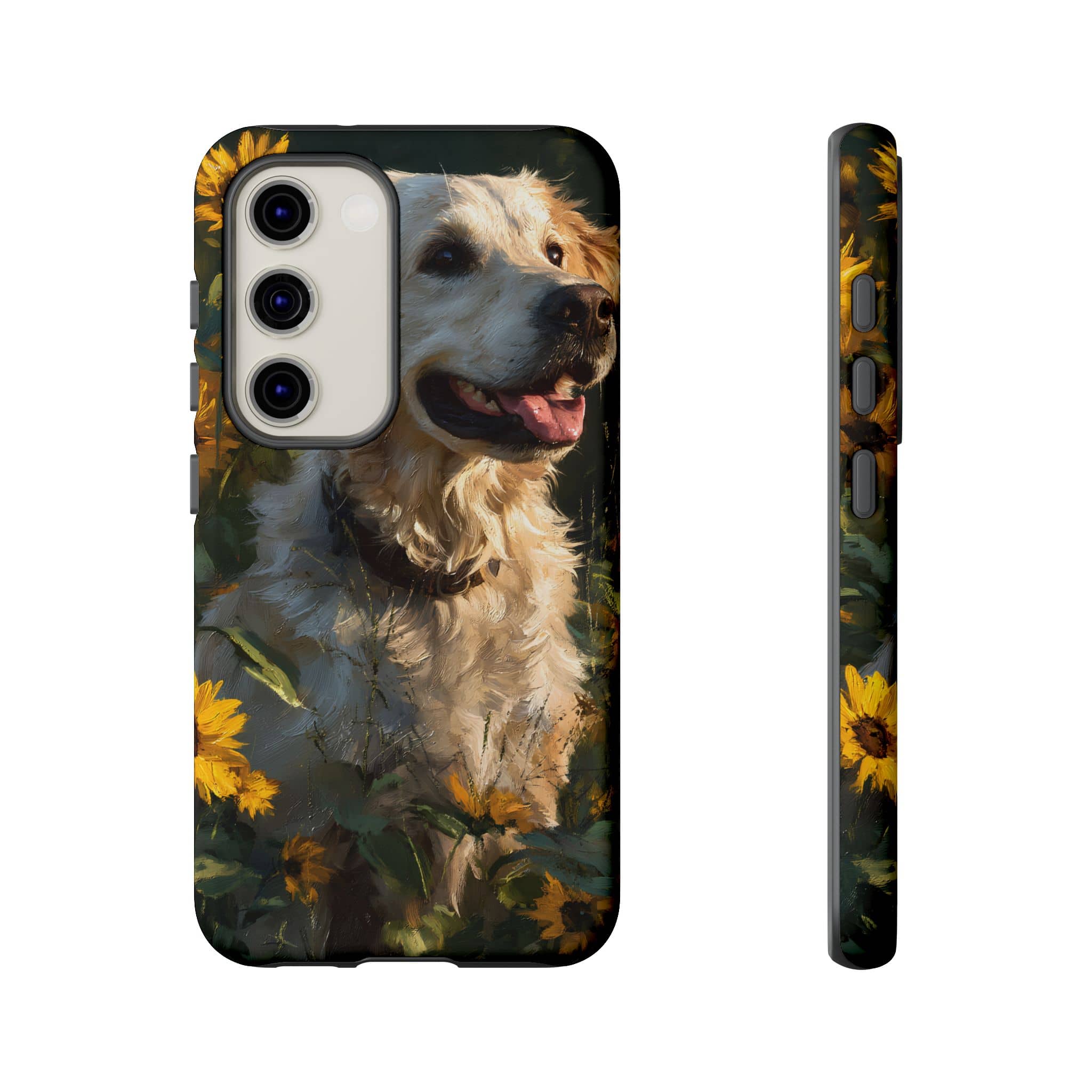 Golden Retriever Sunflower Phone Case