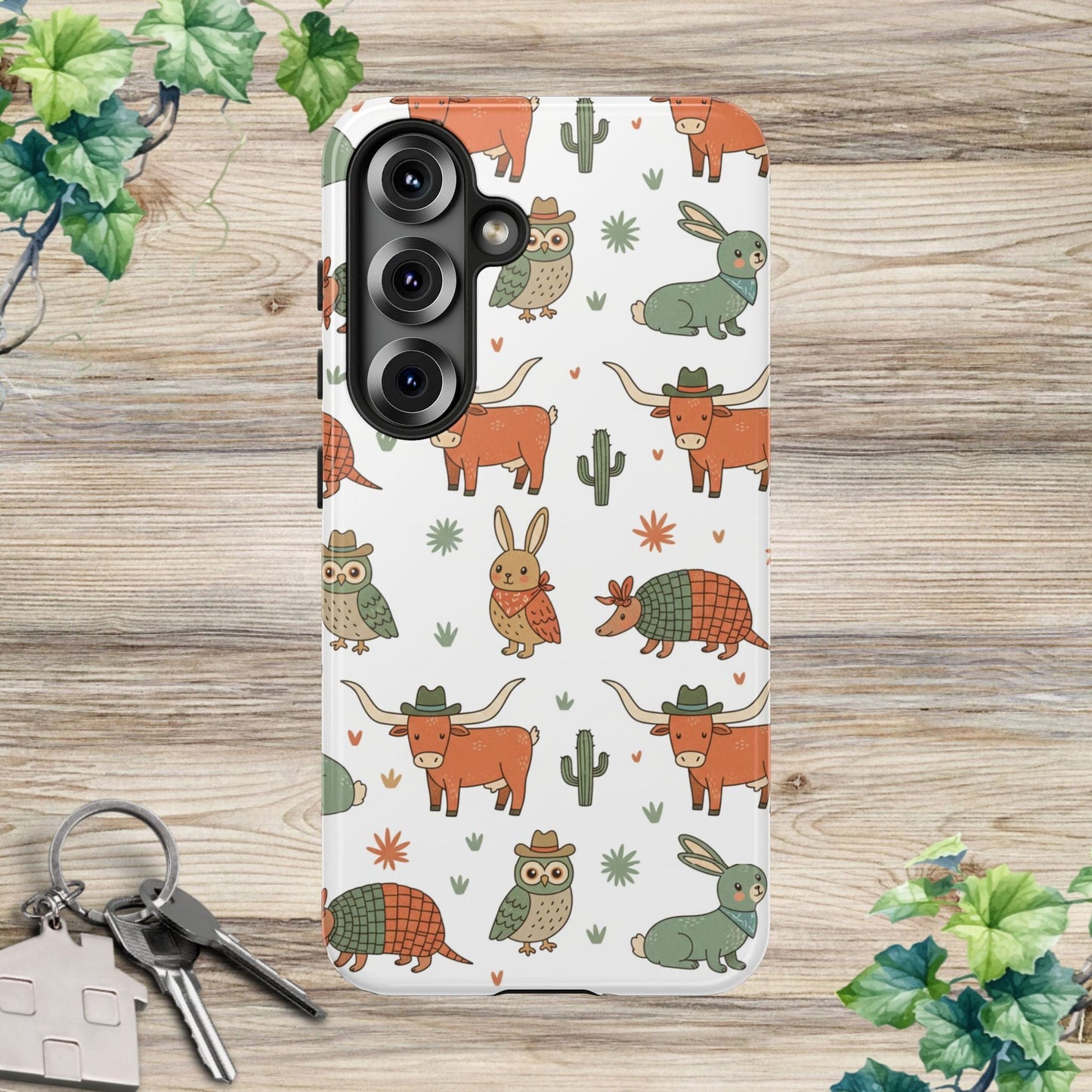 Cute Armadillo, Longhorn, Owl & Bunny Pattern-Phone Case