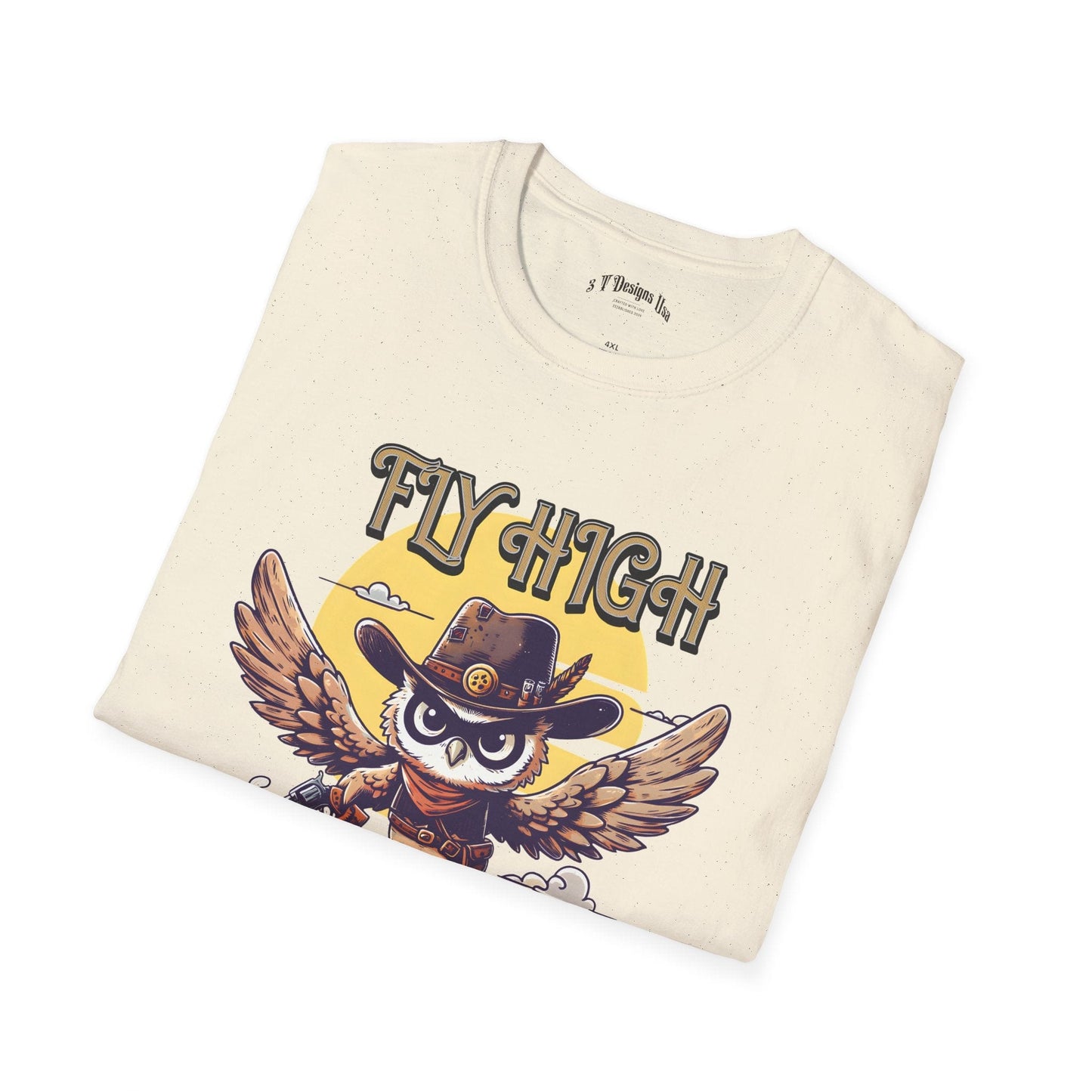 Softstyle Unisex T-Shirt: Fly High Owl