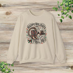 Happy Holidays Y'all Cowboy Boots Western Christmas Sweatshirt