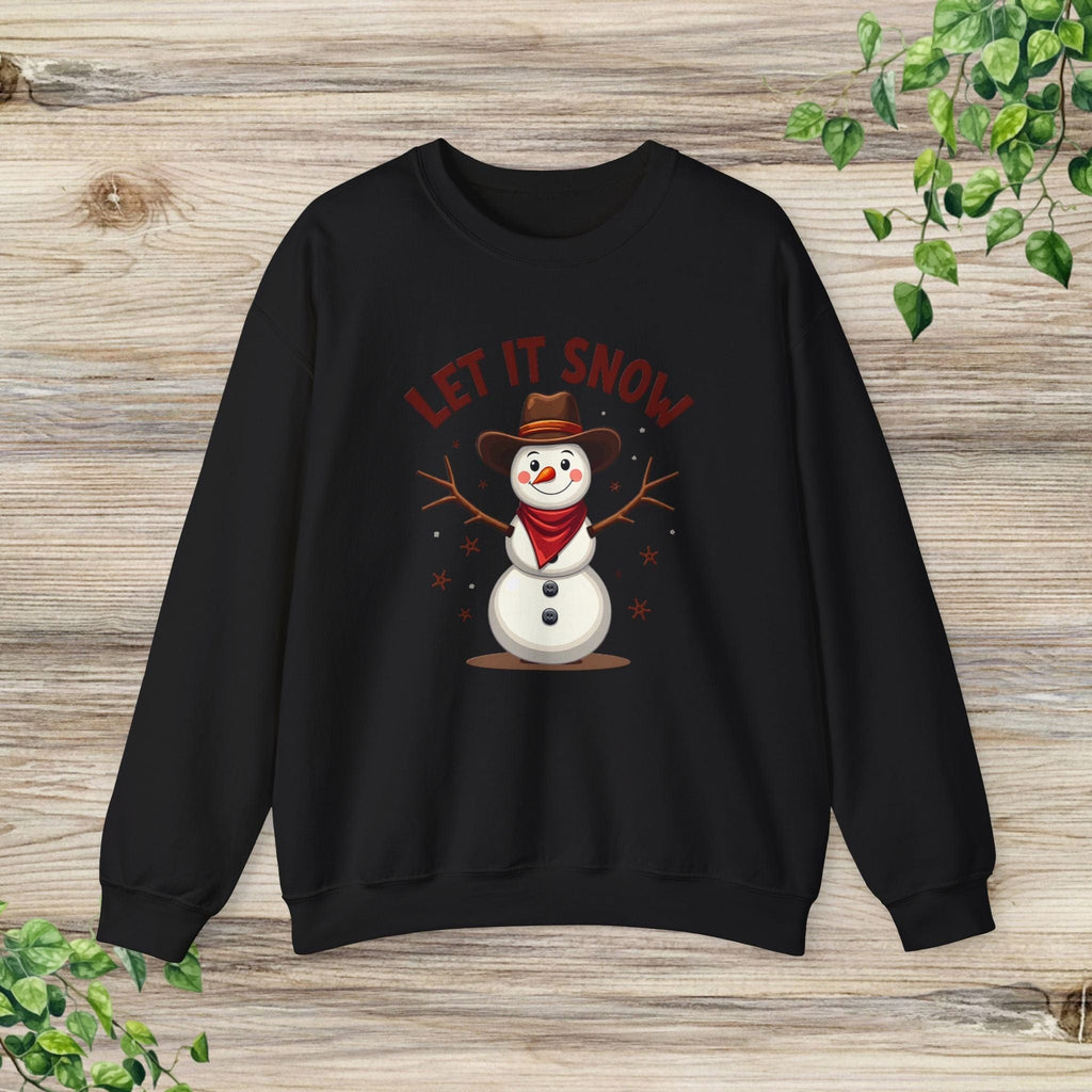 Let It Snow Cowboy Snowman Western Christmas Sweatshirt